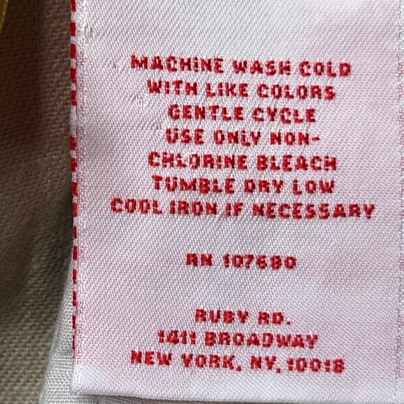 Ruby Rd Wide Leg Denim Chino Sand Beige Pants 8 (33x31) NWT - Picture 15 of 16